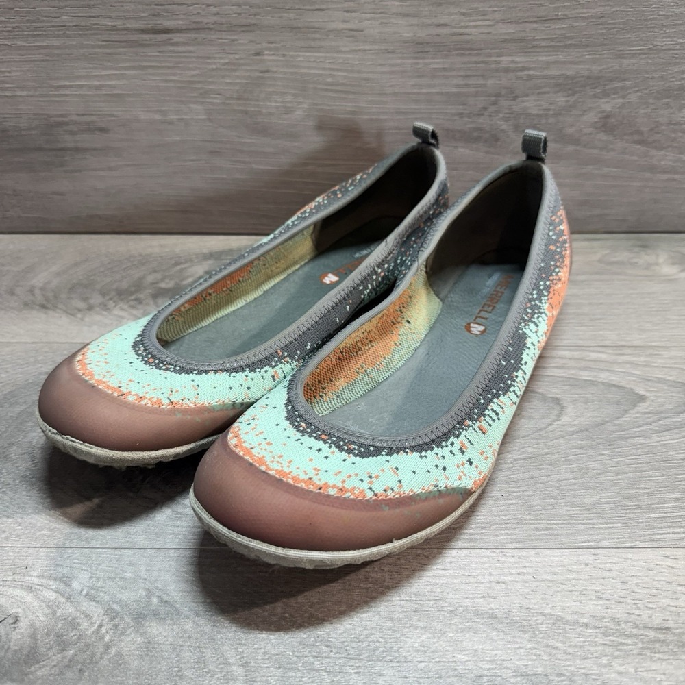Merrell Womens Mimix Gray Green Slip On Flats Walking Shoes Ballet Sz 8.5